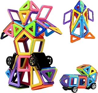 Faylor Magnetic Building Blocks Castle Magnetic Toys Magnet Tiles Gift, Magnetics Construction Booklet Learning & Development Kids Games Toys Gift with Portable Bag for Boys Girls (76PCS)