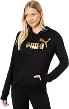 PUMA mens Essentials+ Metallic Logo Fleece Hoodie Hooded Sweatshirt