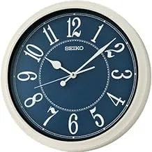 ساعة حائط سيكو بلاستيكية بيضاء اللون كبيرة الحجم تناظرية (QXA801H || 40.6 × 40.6 × 6.5 سم)