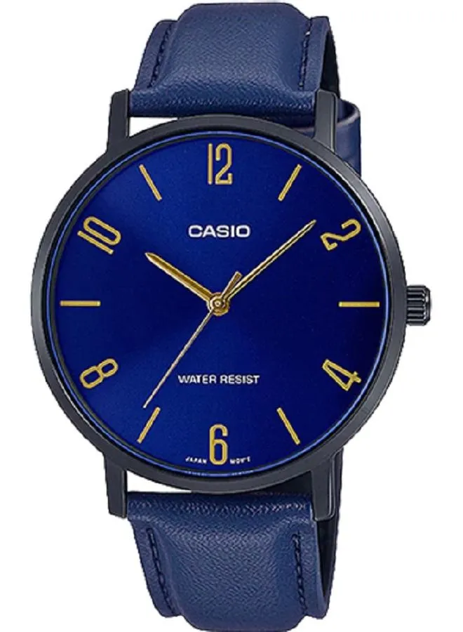 CASIO Casio Men Watch Analog Blue Dial Leather Band MTP-VT01BL-2BUDF.