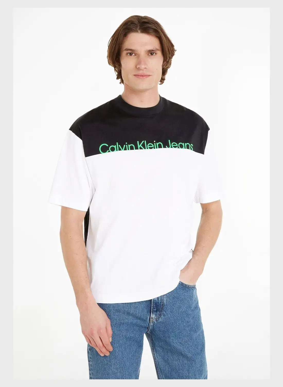 Calvin Klein Jeans Color Block Crew Neck T-Shirt