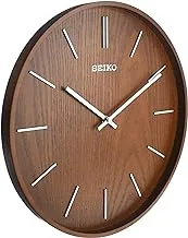 Seiko Modern Wooden Wall Clock with 3d Index QXA765BLS, Brown