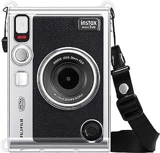 Protective Case for Fujifilm Instax Mini EVO Camera - Crystal Hard PVC Cover with Removable Shoulder Strap, Clear
