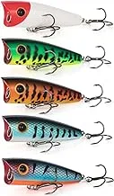 Dr.Fish Topwater Popper Bass Fishing Lures, 2.4