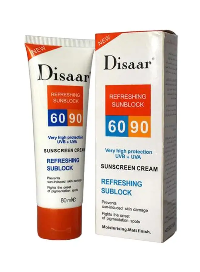 Disaar Refreshing Sunblock Sunscreen Cream SPF 90 Clear 80ml