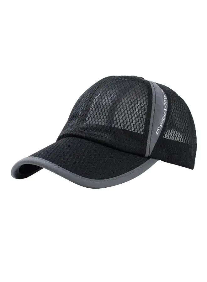 Generic قبعة بيسبول خارجية بتصميم مادة شبكية أسود / رمادي
