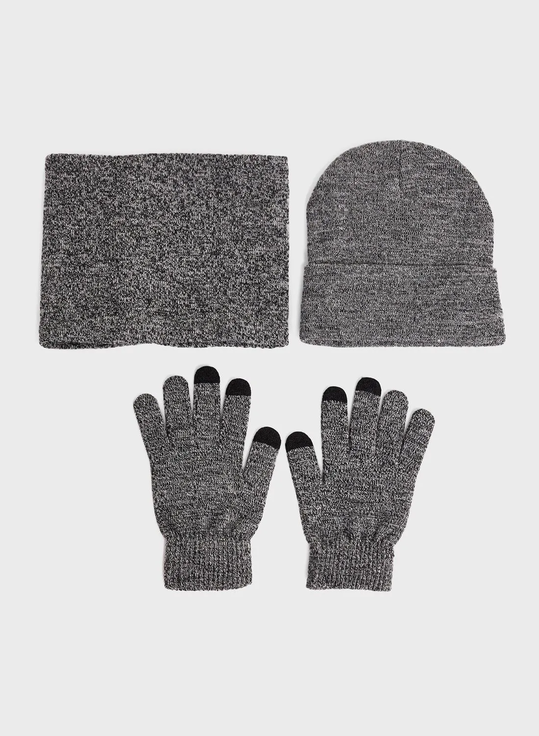 Seventy Five Casual Winter Beanie , Glove & Snood Set