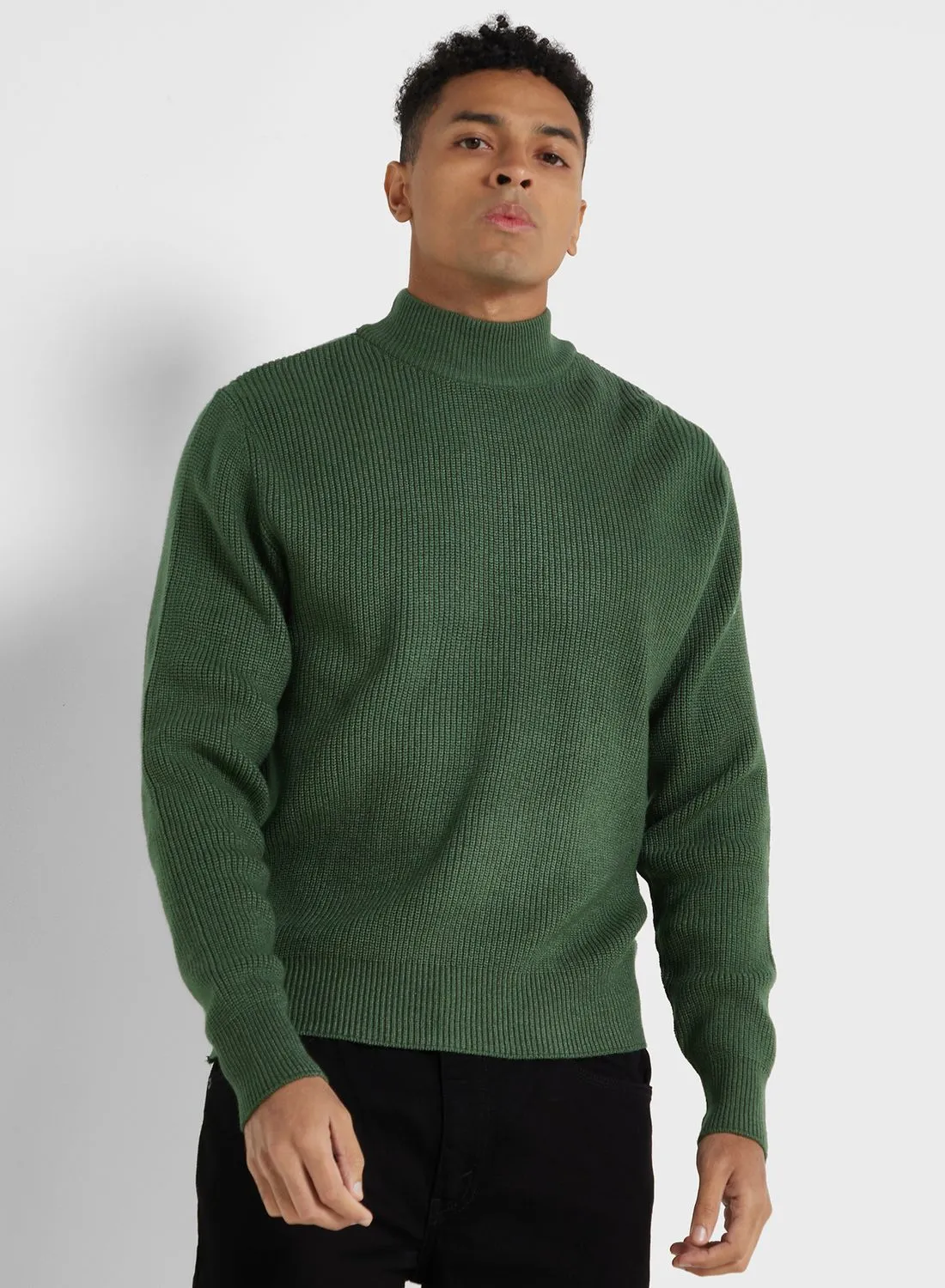 Robert Wood Space Knit High Neck Sweater