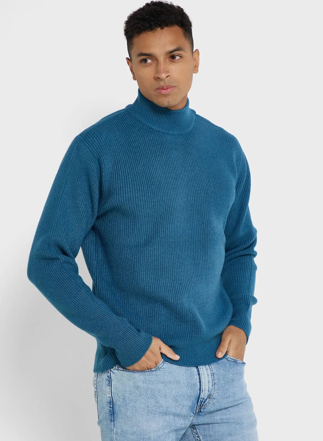 Robert Wood Space Knit High Neck Sweater