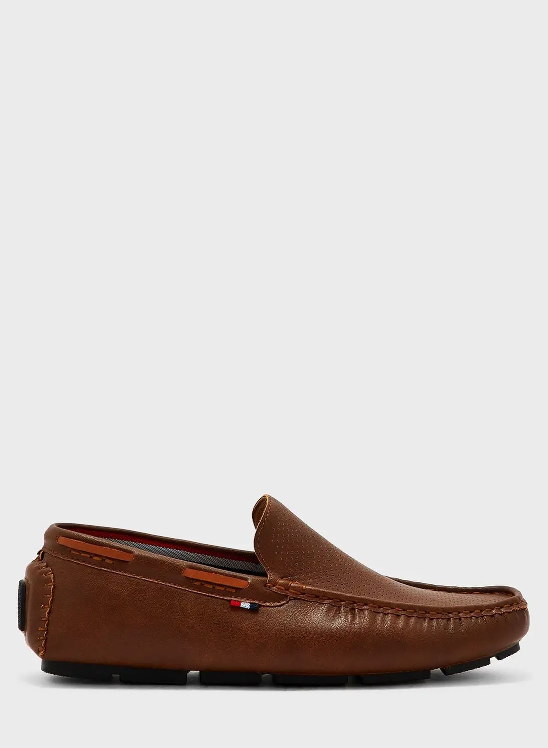 Robert Wood Webbing Highlight Perforation Texture Loafers