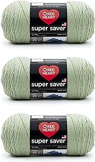 Red Heart Super Saver Yarn, 3 Pack, Frosty Green 3 Count