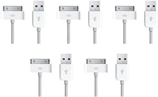 Taimi USB Data Sync Charging Fast Charge Cable 30-Pin Compatible for Old iPhone 4 4S 3G 3GS, iPad 1 2 3, iPod Touch, iPod Nano Pack Of 5
