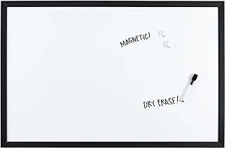 Amazon Basics Magnetic Dry Erase White Board, 35 x 23-Inch Whiteboard - Black Wooden Frame