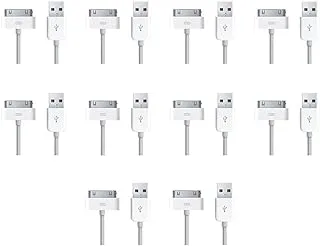 Taimi USB Data Sync Charging Fast Charge Cable 30-Pin Compatible for Old iPhone 4 4S 3G 3GS, iPad 1 2 3, iPod Touch, iPod Nano Pack Of 10