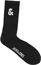 Jack & Jones mens JACBASIC LOGO TENNIS 3 PACK Classic Socks, Black, One Size