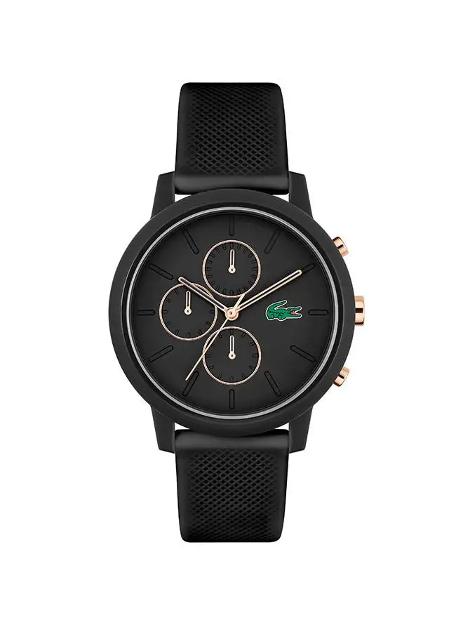 LACOSTE Men's Chronograph Round Shape Silicone Wrist Watch 2011247 - 43 Mm
