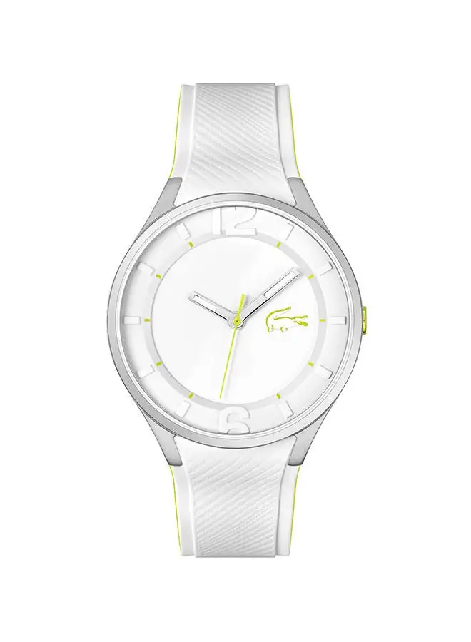 LACOSTE Men's Analog Round Shape Silicone Wrist Watch 2011269 - 44 Mm