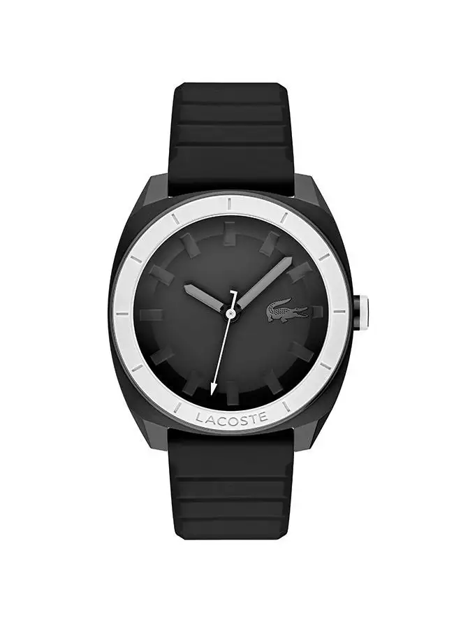 LACOSTE Men's Analog Round Shape Silicone Wrist Watch 2011259 - 43 Mm