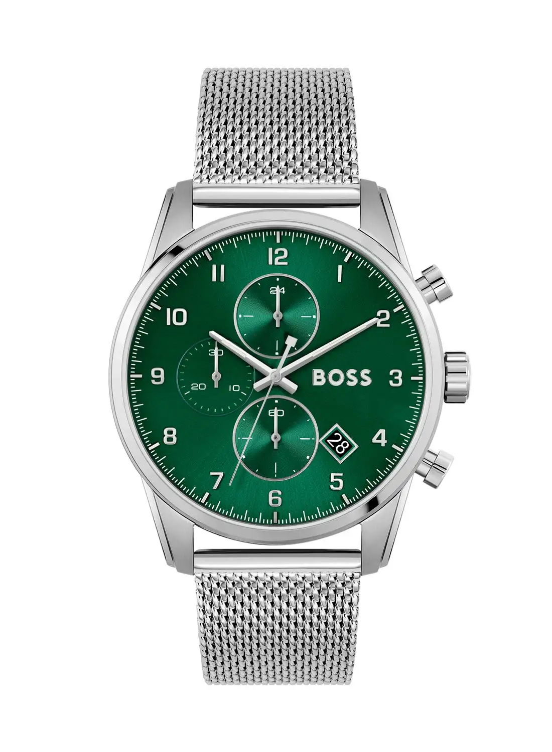 HUGO BOSS Men's Chronograph Round Shape Stainless Steel Wrist Watch 1513938 - 44 Mm