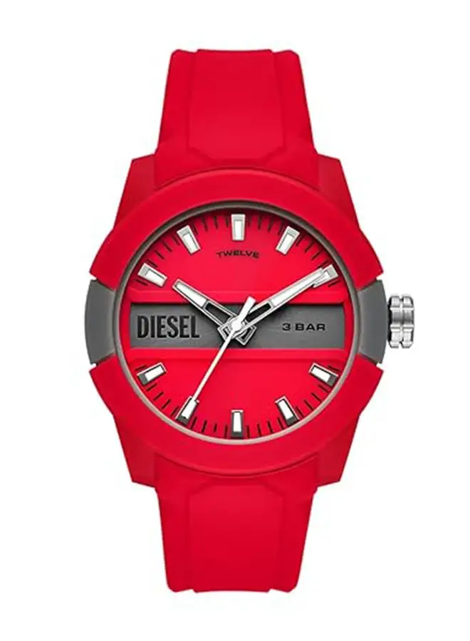 DIESEL Men's Analog Round Shape Silicone Wrist Watch DZ1980 - 50 Mm