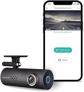 70Mai Dash Camera For Cars، 1080P، 130 ° Wide Angle، Built-In Wifi Dash Cam، Emergency Recording، App Control Dashboard، Car Camera Recorder with Night Vision، G-Sensor، Car Dvr، Hbv00000He474