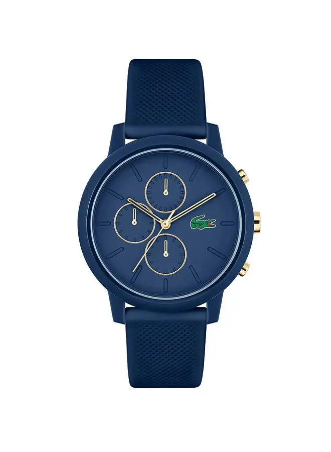 LACOSTE Men's Chronograph Round Shape Silicone Wrist Watch 2011248 - 43 Mm