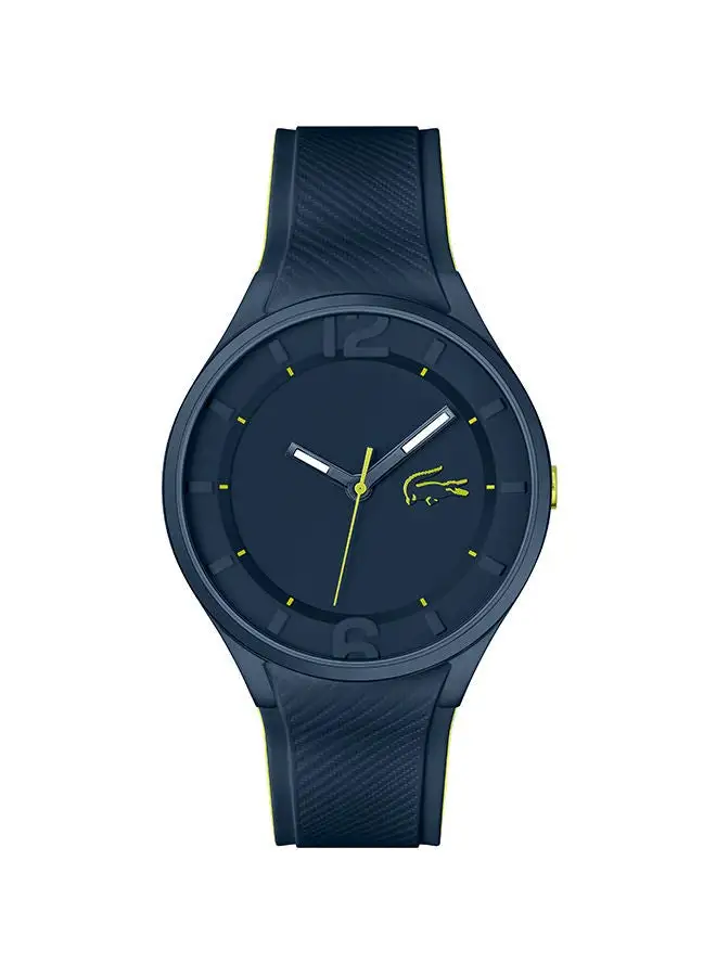 LACOSTE Men's Analog Round Shape Silicone Wrist Watch 2011236 - 44 Mm