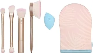 REAL TECHNIQUES Endless Summer Makeup Brush Kit, Face Brushes, For Foundation and Powder, Premium Quality, 6 Piece Set, Pink