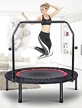 Trampoline, Portable Foldable Trampoline in-Home Mini Rebounder with Adjustable Handle, Exercise Trampoline for Adults, 40