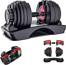 Prime Choice - 24KG Adjustable Iron Dumbbell - Single set, with Fast Automatic Different Weights Adjustment Professional Comprehensive Training for Home Gym Exercises and Workouts