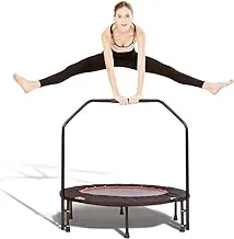 Foldable Trampoline-40 Inch Mini Fitness Rebounder with Adjustable Foam Handrail for Kid Adults,Great Exercise Trampoline Indoor/Garden/Workout,Max Load 330lbs
