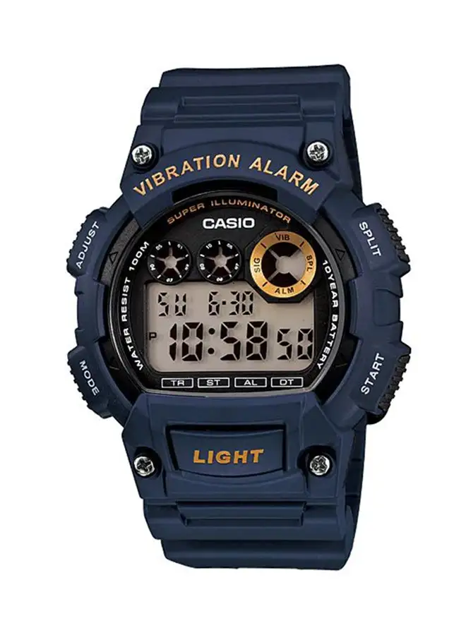 CASIO ساعة رقمية مقاومة للماء للرجال W-735H-2A - 47 ملم - أزرق