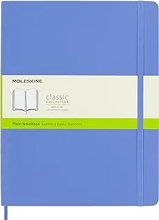 دفتر ملاحظات كلاسيكي من موليسكين، غطاء ناعم، XL (7.5 بوصة × 9.5 بوصة) عادي/فارغ، أزرق هيدرانجيا، 192 صفحة