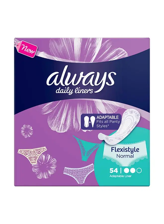 Always Daily Liners Comfort Protect Flexistyle Pantyliners, Normal, 54 Count