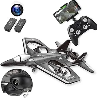 Remote Control Jet Drone With Camera For Kids, Hover 4K Drones For Kids 8-12 With Camera, Drone Quadcopter Fighter Model 2.4G Foam Hand Aircraft Outdoor Remote Control Aircraft Kids, Black