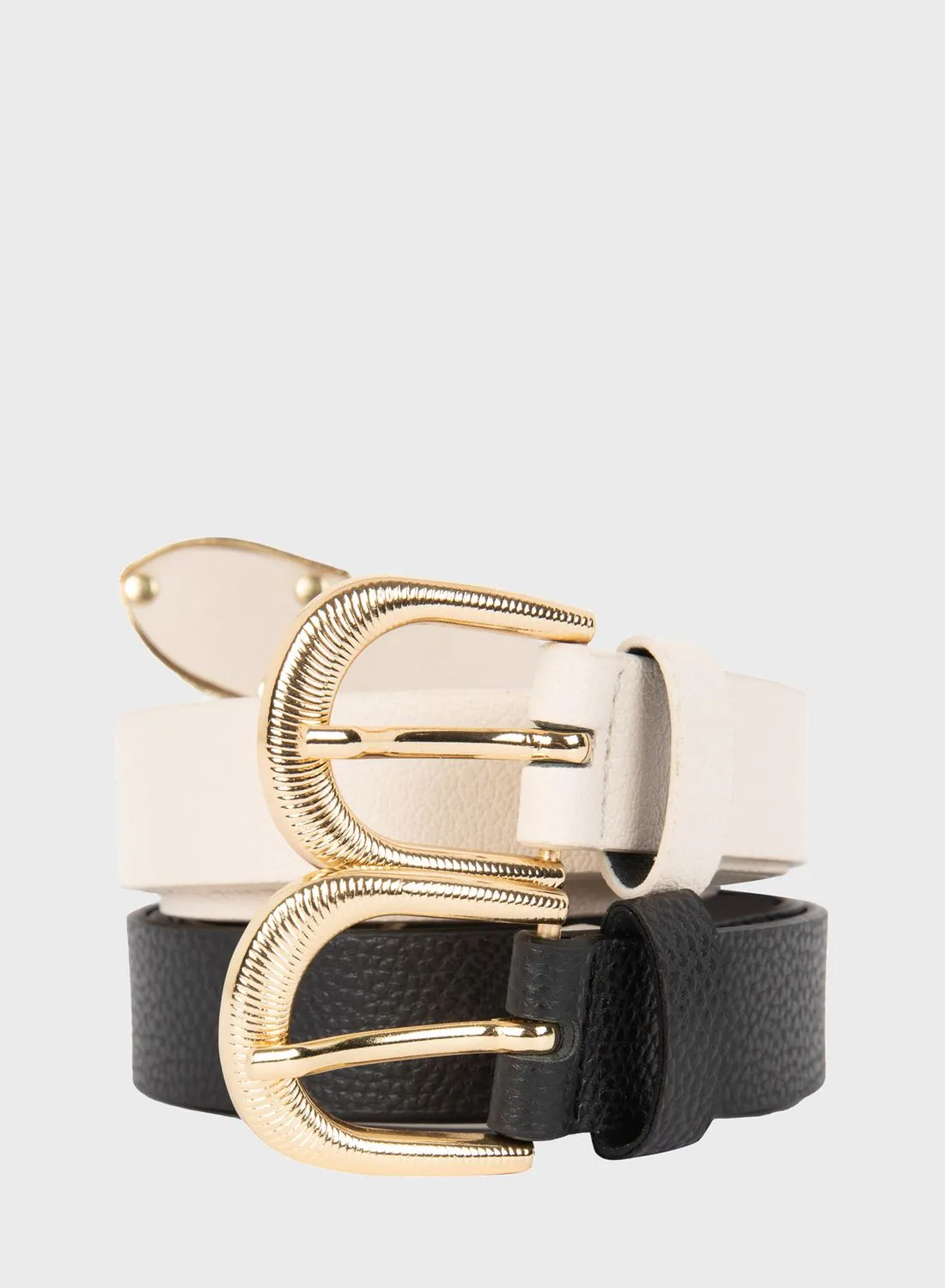 DeFacto Oval Buckle Belt Set