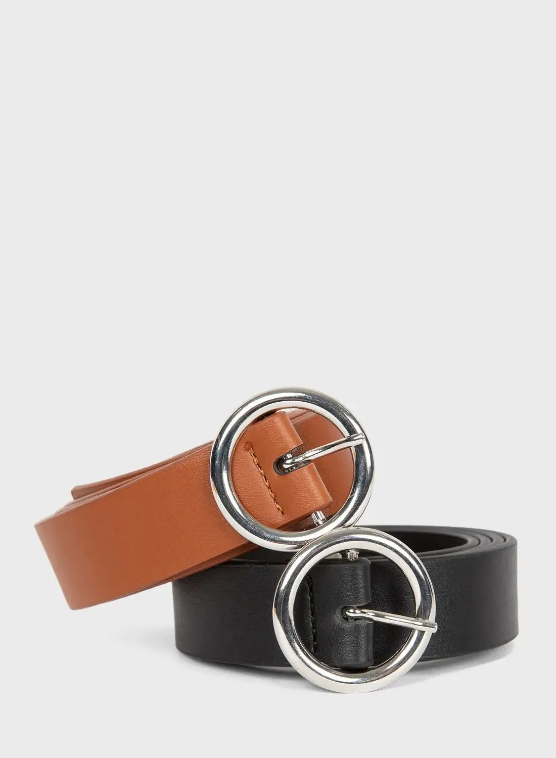 DeFacto Round Buckle Belt Set