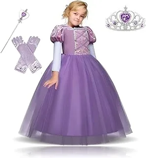 FITTO Rapunzel Princess Sofia Costume with Accessories for Girls, 110