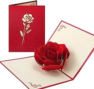 Rose 3D Pop-Up Card Valentines Day Card, With Envelope Valentines Card Mothers Day Card Mom Anniversary Card Wife Husband Happy Birthday Card Thinking of You Greeting Card