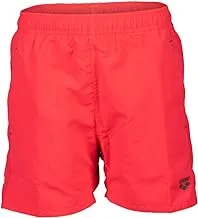 Arena Boy's Beach Boxer Solid R Board Shorts, Fluo RED-Dark Olive, 6-7 Years
