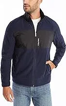 Nautica mens Full-Zip Mock Neck Fleece Sweatshirt Sweatshirt