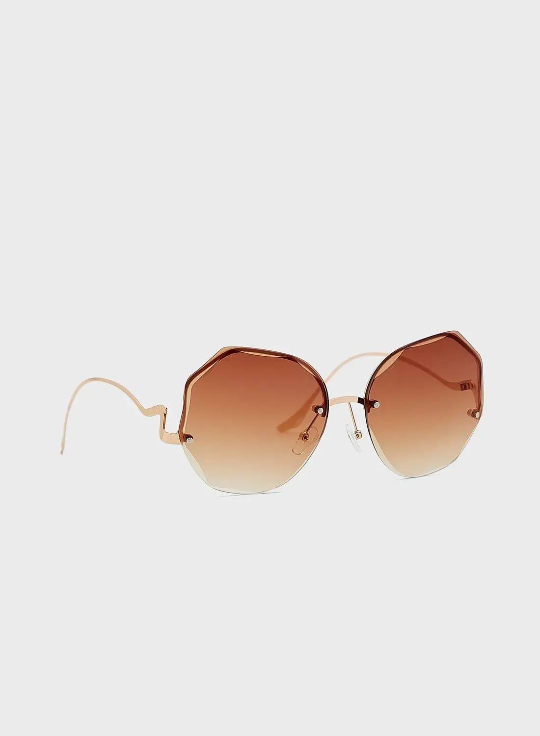 Ginger Curved Arm Oversized Sunglasses