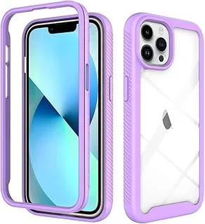 NALANDA iPhone 14 Pro Case 6.1 بوصة حافظة حماية لكامل الجسم حافظة هاتف مقاومة للصدمات شاشة كاميرا عدسة واقية مضادة لبصمات الأصابع مضادة للخدش حافظة هاتف Apple iPhone 14 Pro 6.1 بوصة-أرجواني