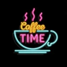 BPA Coffee Time Neon Light، مقهى، مقهى، مطعم، متعدد الألوان، LED، 50x50 سم