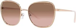 Michael Kors Amsterdam MK 1090 110811 Rose Gold Metal Square Sunglasses Pink Gradient Lens