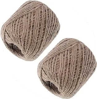 Lawazim Ramie Cotton Twine -2 Piece 100g- Strong and Eco-Friendly Decorative Twine Rolls - for Packaging Floral Arrangements Tying Baskets Sewing Projects Bookbinding and Marking Boundaries in Gardens