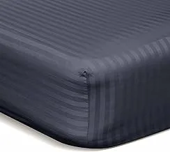 Deyarco Soft Comfort Stripe Microfiber Fitted Sheet Double, Peach, 120 x 200 cm