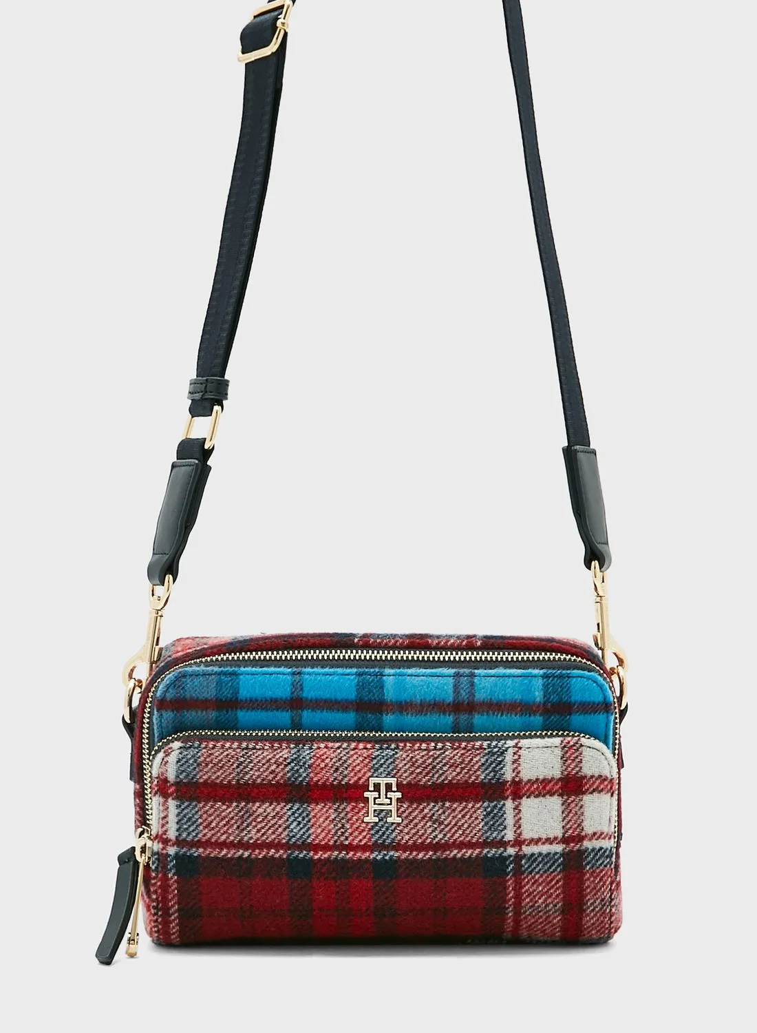 TOMMY HILFIGER Iconic Check Detailed Crossbody Bag