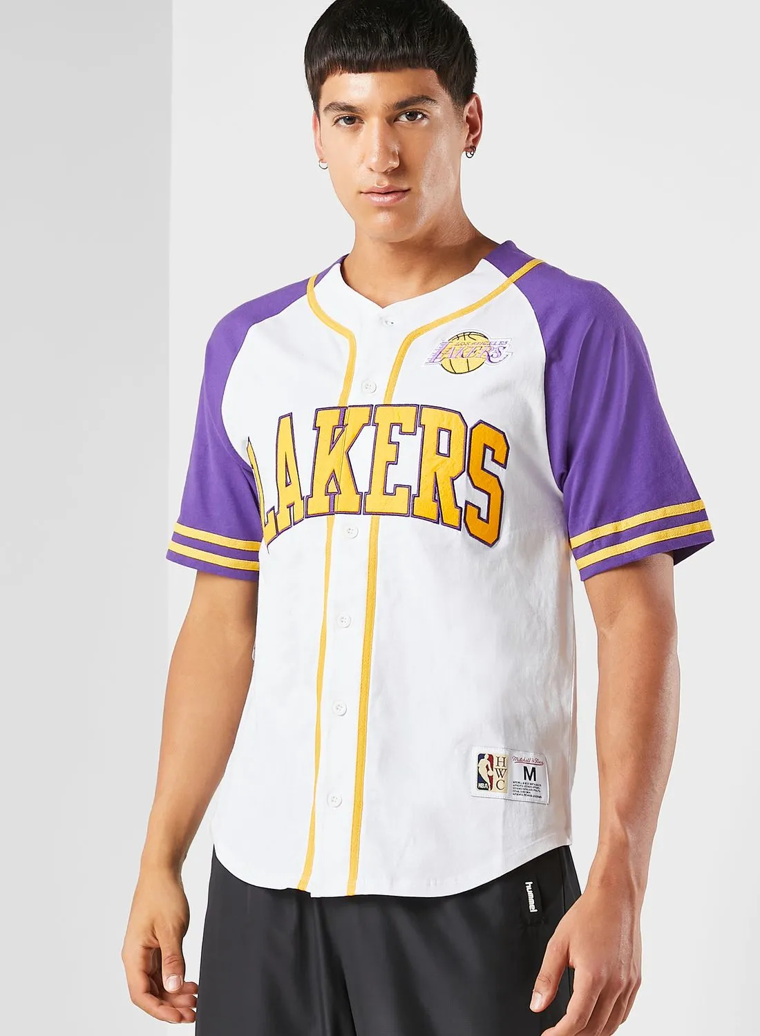 Mitchell & Ness Los Angeles Lakers Practice Day Button Front Jersey Shirt