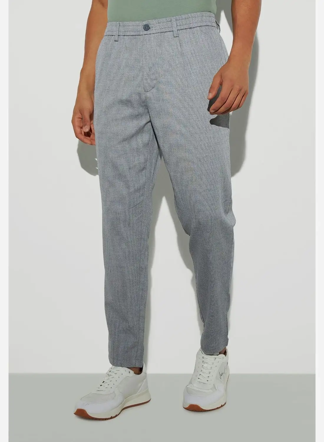 Iconic Straight Fit Textured Oxford Pants